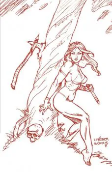 Cover of Joseph Michael Linsner Incentive Red Line Art Virgin Variant (1:10)
