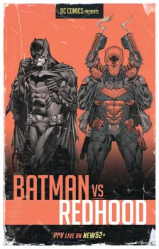 Cover of Mario Fox Foccillo Fight Poster Batman vs Red Hood Variant
