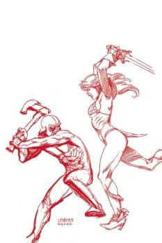 Cover of Cover Q Linsner Crimson Red Line Art Virgin Cover