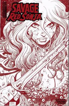 Cover of Cover N Arthur Adams Incentive Fiery Red Line Art Variant