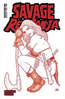 Cover of Cover O Frank Cho Incentive Fiery Red Line Art Variant