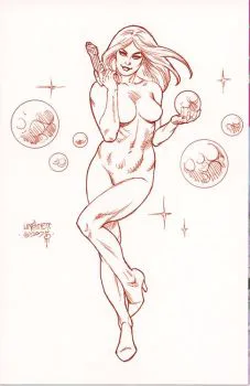 Cover of Joseph Michael Linsner Red Line Art Virgin Variant (1:10)