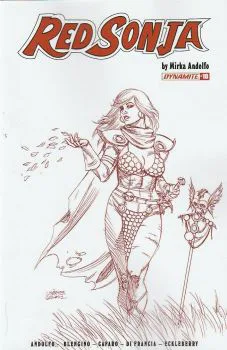 Cover of Cover Q Joseph Michael Linsner Fiery Red Line Art Variant