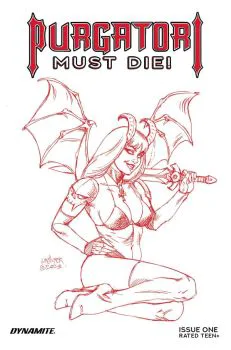Cover of Cover R Joseph Michael Linsner Fiery Red Line Art Variant