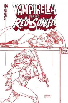 Cover of Cover S Incentive Joseph Michael Linsner Fiery Red Line Art Variant Cover
