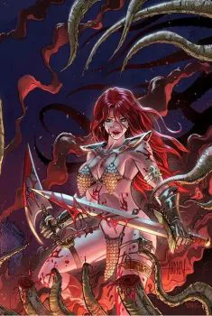 Cover of Cover W Andrew Mangum Exclusive Red Sonja Connecting Variant