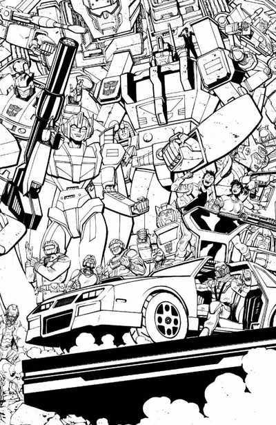 Cover of Tom Reilly Energon Universe 3rd Anniversary Connecting B&W Variant
