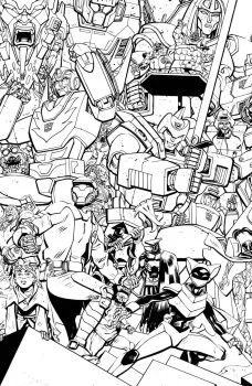 Cover of Tom Reilly Energon Universe 3rd Anniversary B&w Variant