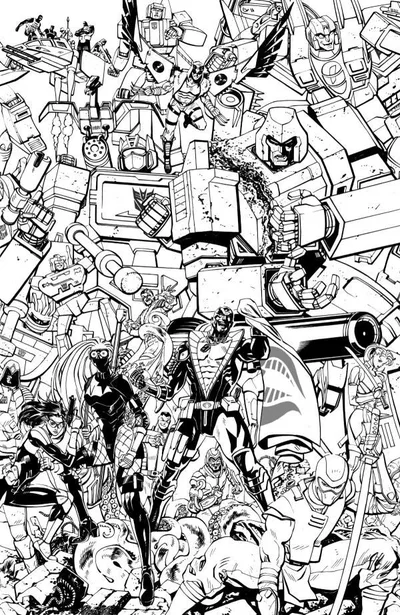 Cover of Tom Reilly Energon Universe 3rd Anniversary B&W Variant