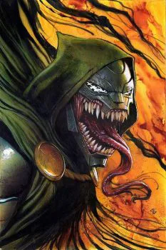 Cover of Variant Adi Granov Virgin Venomized Dr Doom Cover
