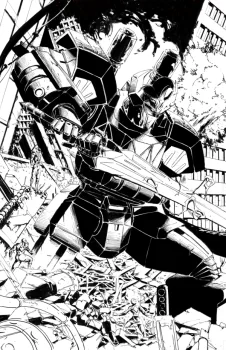 Cover of Eskivo Exclusive B&W Megazord Virgin Variant