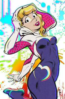 Cover of Cover F Nuno Pereria Exclusive Spider-Gwen Metal Colour Splatter Variant (Ltd. 50)