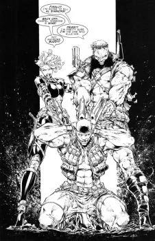 Cover of Brett Booth Youngblood Team-Up B&W Variant
