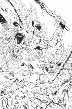 Cover of Greg Land Incentive B&W Virgin Variant (1:7)