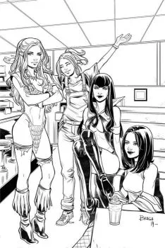 Cover of Cover J 7 Copy Bonus FOC Laura Braga Virgin Black & White Variant Cover