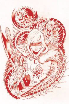 Cover of Cover Q Momoko Sonja Firey Red Line Art Virgin Cover
