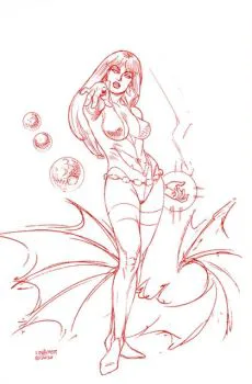 Cover of Cover R Linsner Crimson Red Line Art Virgin Cover