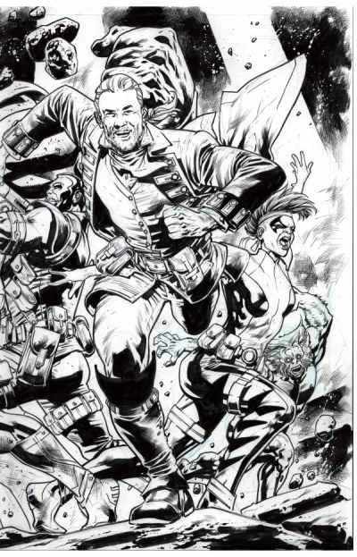 Cover of Bryan Hitch Black & White Youngblood Team-Up Virgin Variant