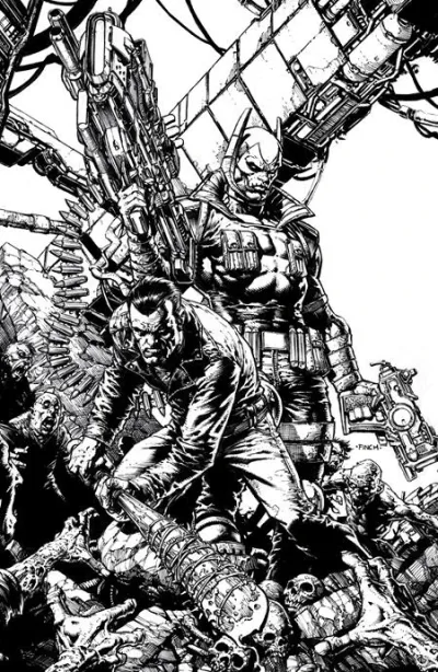 Cover of CVR E David Finch Youngblood Team Up B&W Virgin Var (Mr)