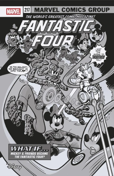 Cover of Marco Palazzi Incentive Disney What If? Homage B&W Variant (1:100)
