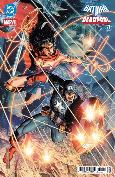 Cover of (One Shot) CVR E Jim Cheung Wonder Woman Captain America Card Stock Var