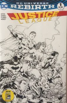 Cover of Cover T Justice League 1 Ed Benes SDCC 2016 Sketch Variant DC Rebirth
