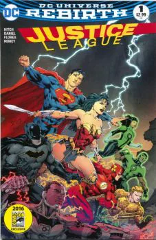 Cover of Cover U Justice League 1 Ed Benes SDCC 2016 Color Variant DC Rebirth