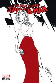Cover of Cover E ComicXposure Exclusive J Scott Campbell B&W and Red Connecting Variant Cover
