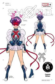 Cover of Incentive Russell Dauterman Captain Britain Character Design Variant Cover