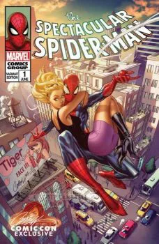 Cover of J. Scott Campbell Exclusive SDCC Gwen & Spidey Variant (Ltd. 1,000)