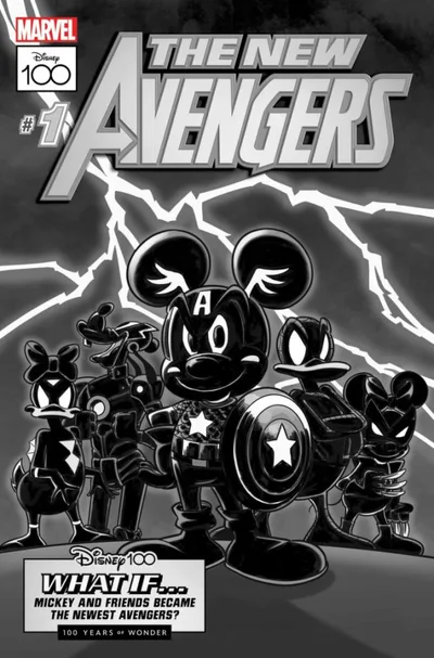 Cover of 1:100 Soffritti Disney 100 B&W Variant