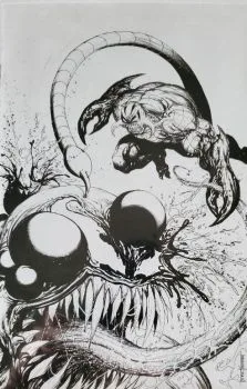Cover of Venom #30 Tyler Kirkham B&W Sketch Variant