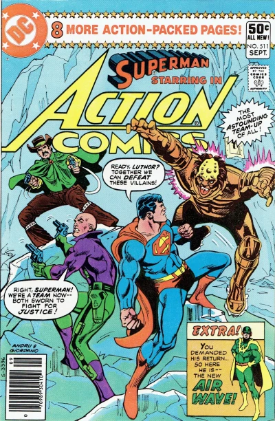 Cover of Luthor Fights for Good!; A New Costume for Air-Wave!