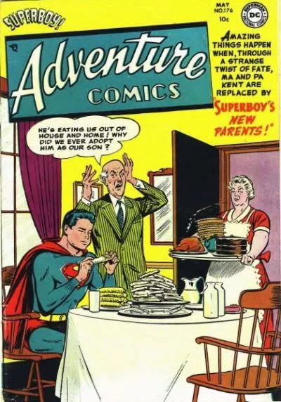 Cover of Superboy's New Parents / The Ex-King of the Sea / The Rogue of 1,000 Ropes