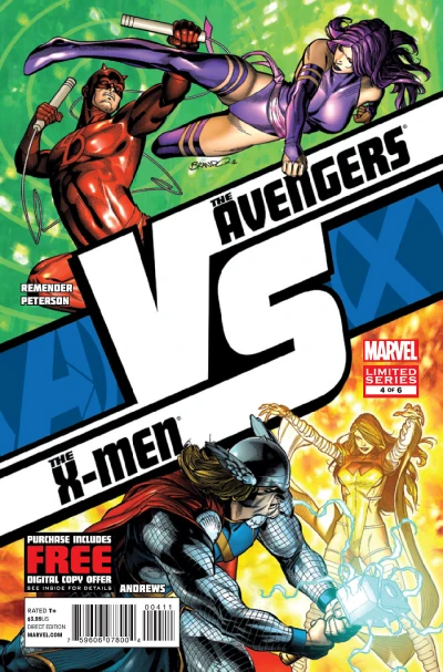 Cover of Daredevil vs. Psylocke; Thor vs. Emma Frost