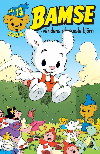 Cover of Följ den vita kaninen del 2; Räkna händer!; Glasspingo och Krösus Sork; Vem är tjuven?; Bamse berättar om Sverige: Ett land med mycket skog och gles befolkning; Mini-Hopp, Brumma och limposinen; Bamse och Lille Skutt reparerar stallet