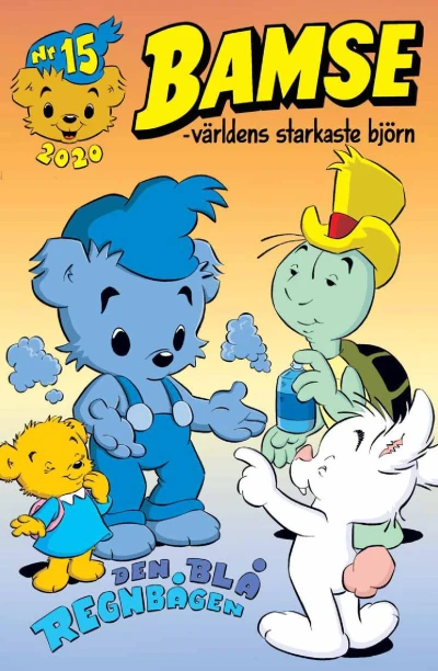Cover of Den blå regnbågen; Bamses skola: Om regnbågen; Katten Jansons tavla; Sjöröveri med "Viktoria"; Bamse berättar om Sverige: Det ekologiska fotavtrycket; Passa ihop