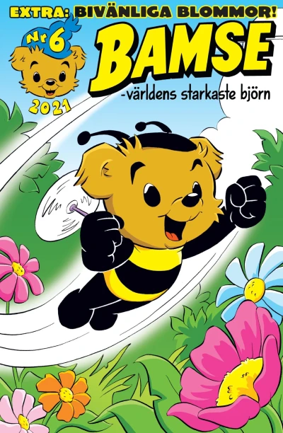 Cover of Bamse och bi-hjälpen; Bamses skola om bin och pollinering; Brevduvan Doris; Bamse bakar; Bamse berättar om Sverige: Stockholm; Mini-Hopp och kapten Hajtand