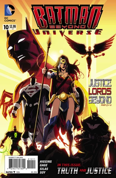 Cover of Justice Lords Beyond: Ruins of Wayne; Justice Lords Beyond: Dark Reflections; Justice Lords Beyond: New Threads; Justice Lords Beyond: Strange Bedfellows