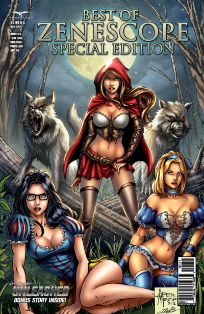 Cover of Grimm Fairy Tales #8; Sinbad #0; Return to Wonderland #0; Neverland #0; Unleashed: A Shadow Falls Bonus Prequel