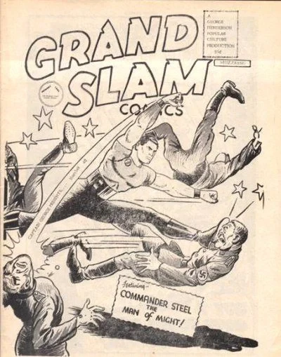 Cover of Grand Slam Comics Featuring Commander Steel The Man of Might!