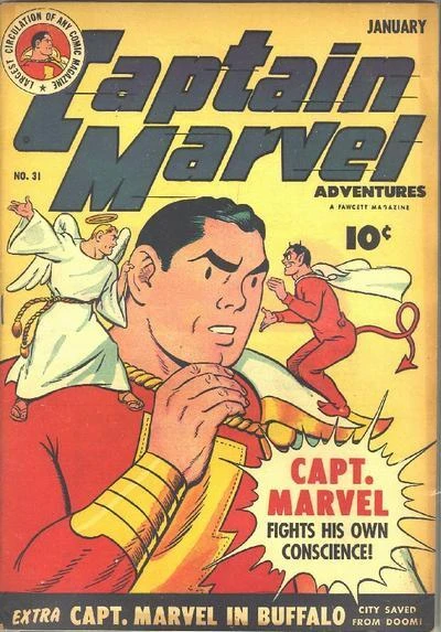 Cover of Captain Marvel Fights His Own Conscience ; Captain Marvel In Buffalo