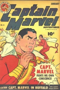 Captain Marvel Fights His Own Conscience ; Captain Marvel In Buffalo