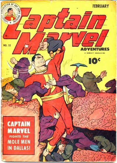 Cover of Captain Marvel Fights the Mole Men in Dallas!