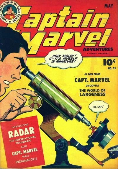Cover of Capt. Marvel Discovers the World of Largeness ; Capt. Marvel Visits Indianapolis