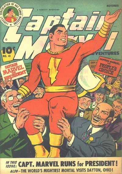 Cover of Captain Marvel Runs For President