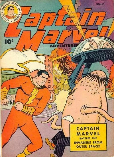 Cover of Captain Marvel Battles the Invaders from Outer Space!