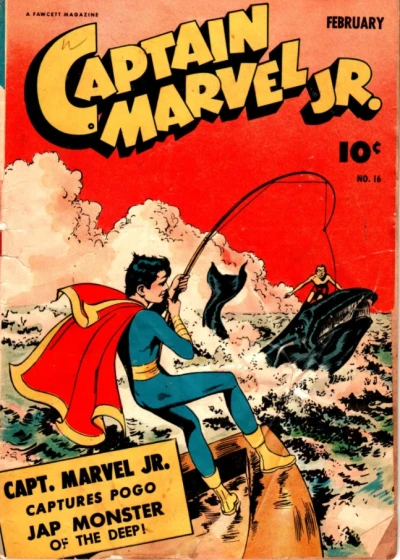 Cover of Capt. Marvel Jr. Captures Pogo Jap Monster of the Deep!