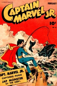 Capt. Marvel Jr. Captures Pogo Jap Monster of the Deep!