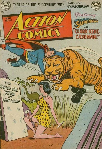 Cover of Clark Kent, Caveman! / Spaceman by Proxy / The Pursuit of Congo Bill / The Phantom Sheriff